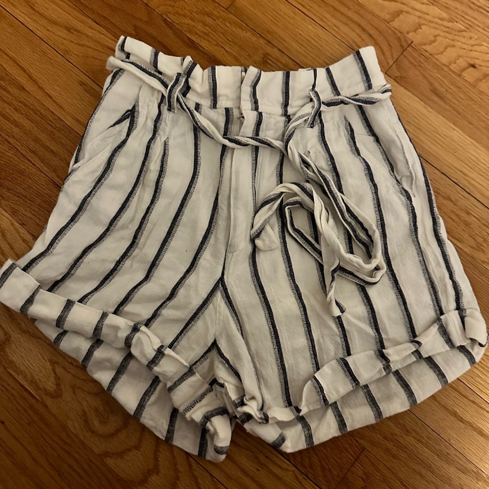 Striped Paperbag Shorts